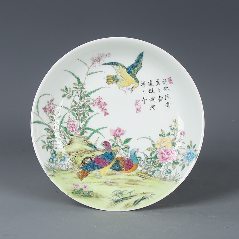清代雍正粉彩花鸟盘：复古风潮下的艺术品家居装饰新宠！-盘-淘宝好物网
