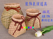 Kindergarten dance performance props bamboo fish basket basket bamboo woven small fish Lou hanging ornaments