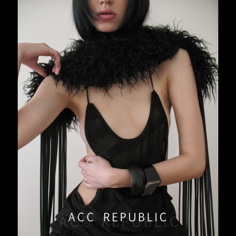 Accrepublic Original Dark Shawl Niche Design Tassel Neck and Shoulder Accessory Gothic Style Personalized Neck Warmer for Trendy Girls