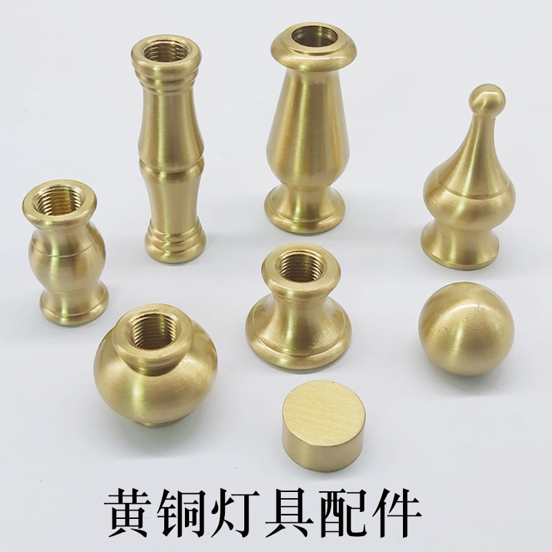 Brass Fittings M10 Internal Thread Straight-Through I-Shaped Connector Pure Copper Table Lamp Shelf Center Column Decoration Connector