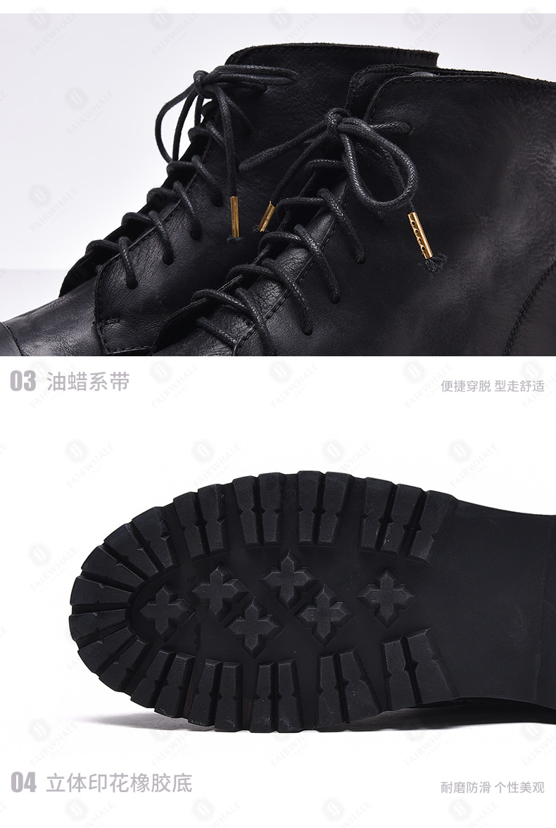 Giày cao cổ nam mùa thu và mùa đông của Mark Huafei giúp Martin khởi động giày nam bằng da retro của Anh giay cao co nam