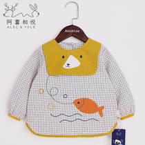 2019 spring new Axi and Yue baby blouse boys bib shirt waterproof meal jacket kids dirty protective clothing