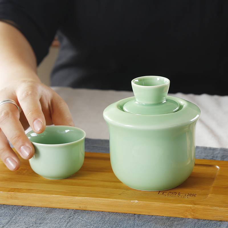 Ceramic wine warmer hot wine jug Household Jingdezhen wine set Chinese hot warm wine jug White wine sake yellow wine cup