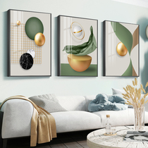 Modern minimalist sofa background wall decorative painting fashion fresh geometric hanging painting living room triple murals light luxury wall painting