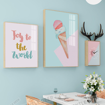 Modern simple restaurant decoration painting Nordic wall hanging painting canteen dining hall background wall painting light luxury creative wall painting