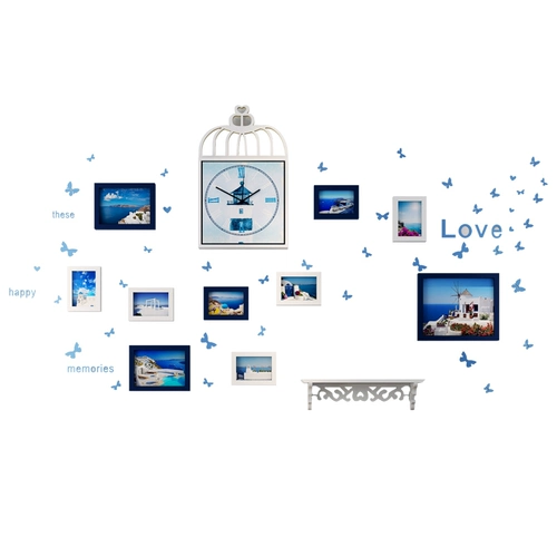 Средиземноморская фоторамка для фото, подвесная стена, персонализированная креативная наклейка на стену в сочетании с птичьей клеткой, гостиной, диваном, фоном, украшением стены