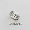High-end S925 all-over sterling silver rhombus ring for women, light luxury, high-end, small fragrance ring