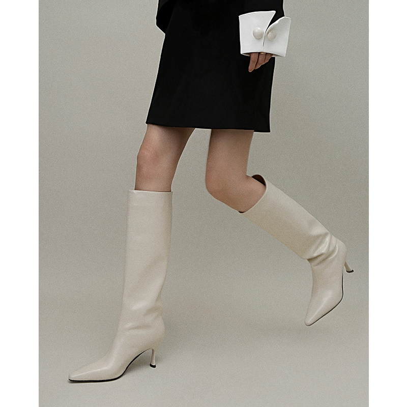 [Shoemaker Queen × One Second Leg Shaping] French-Style High-Heeled Long Boots for Women, Stiletto Heel, Over-The-Knee High Boots, Riding Boots