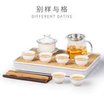Sheep Jade white porcelain kung fu tea set home office meeting guest ceramic bubble teapot Cup high-grade
