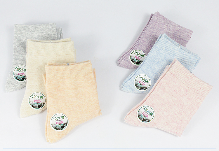 Vớ nữ cotton mùa đông ống gió gió dép nữ vớ 100% cotton vớ mùa thu và mùa đông vớ thổ cẩm