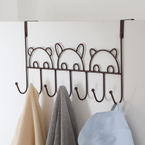 Creative bold wrought iron door back hook Cute and powerful nail-free seamless door back hanging clothes hook Dormitory storage shelf