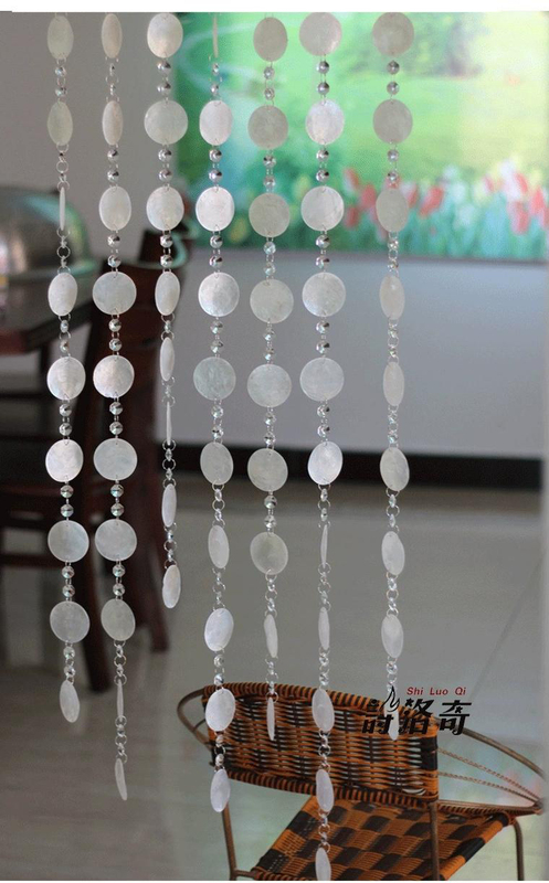 Wedding Props Mother-Of-Pearl Slices Natural Shell Discs Wedding Decoration Props Shell String Long Bead Curtain Wind Chime Bead String