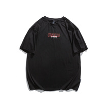 Short-sleeved Summer men 2021 loose youth Joker round neck Korean version of the trend half-sleeve tide print shirt casual