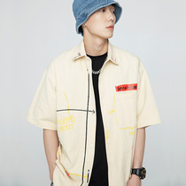 Half Sleeve Shirt Day Ensemble Design Sensation Printed Short Sleeve Shirt Genders 2021 Summer New Casual Loose Trend Blouse