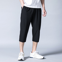 Three-point pants Summer mens trend pants loose thin section quick-drying 7-point pants boys straight casual sports shorts
