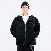 2021 winter new mens short down jacket youth thickening solid color tooling jacket trend brand mens clothing