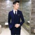 Bộ đồ vest nam mùa xuân và mùa thu tự trồng ba mảnh chú rể váy cưới chú rể phù hợp với bộ đồ chuyên nghiệp quần âu Suit phù hợp