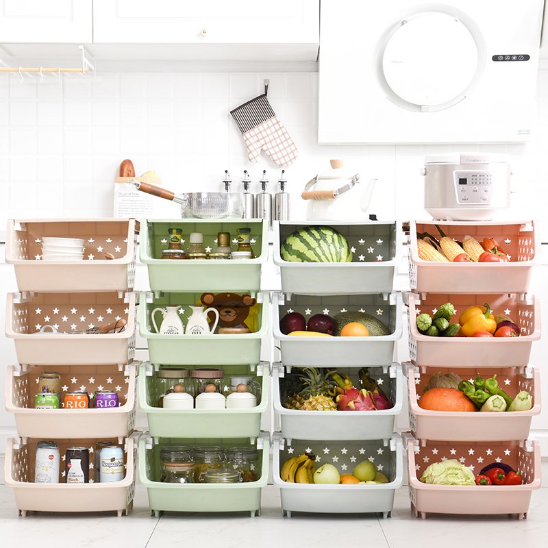 Vegetable basket kitchen shelf with vegetable shelves, floor supplies, small department store storage basket, multi-layer vegetable rack