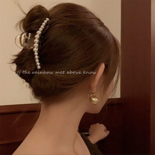 South Korean Ins pearl hair clip back of head clip hair clip heirpiece clip side clip teenage girl seamless heirpiece