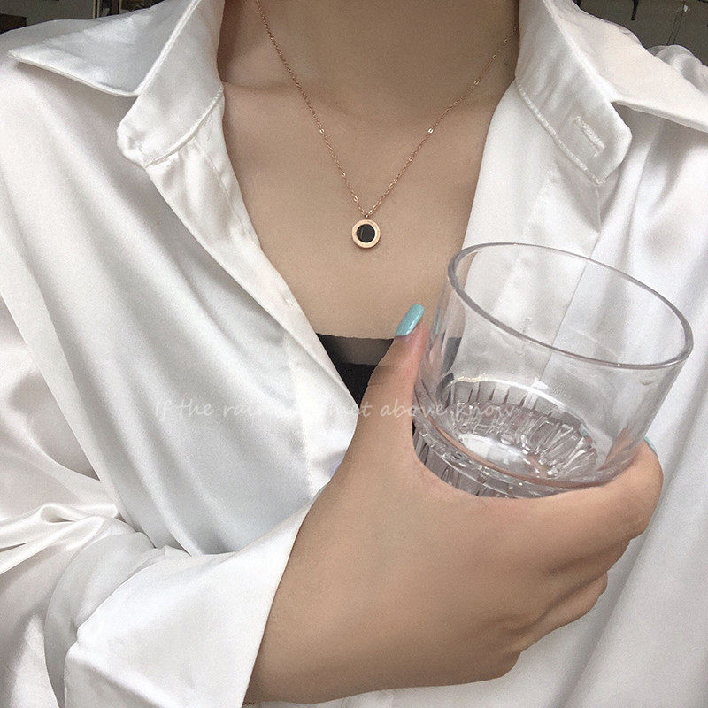 Titanium Steel Cirque Necklace Woman Ins Superior Sense Temperament Fashion Lukewarm Wind 2020 New Tide Minimalist Collarbone Chain