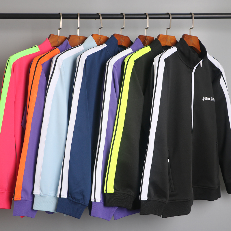 Korean Style Palm Angels Side Stripe Casual Jacket Men's Campus Style Angels Sweatshirt Top Women's Trendy