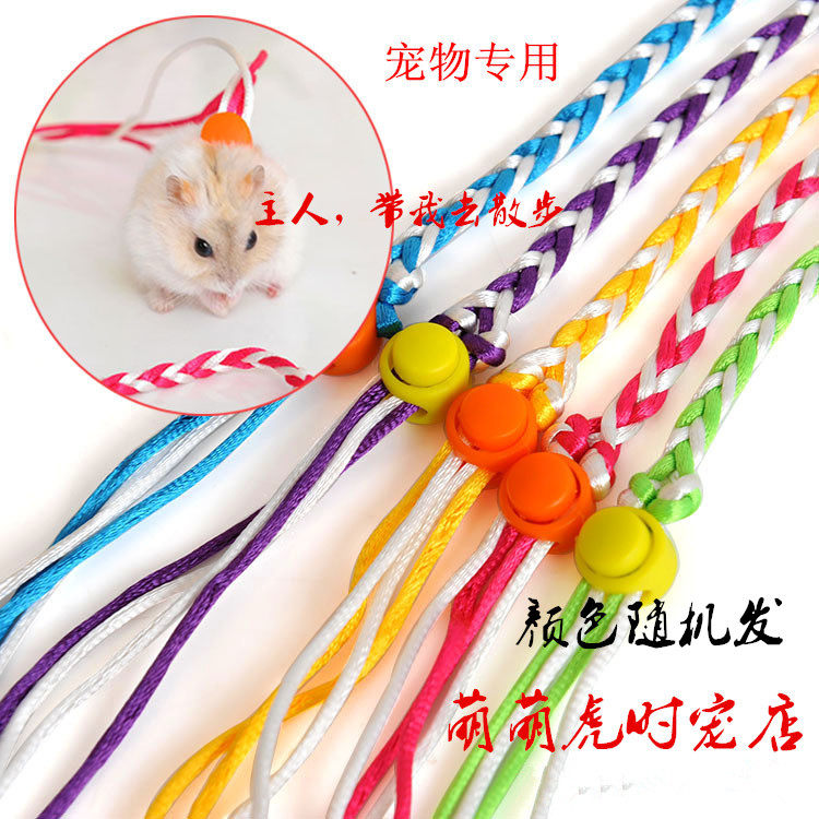 Small pet dual-use traction rope Pets Fried Rat Rope Walk Bent Squirrel Hamster Rabbit Supplies Golden Silk Bear Dutch Pig