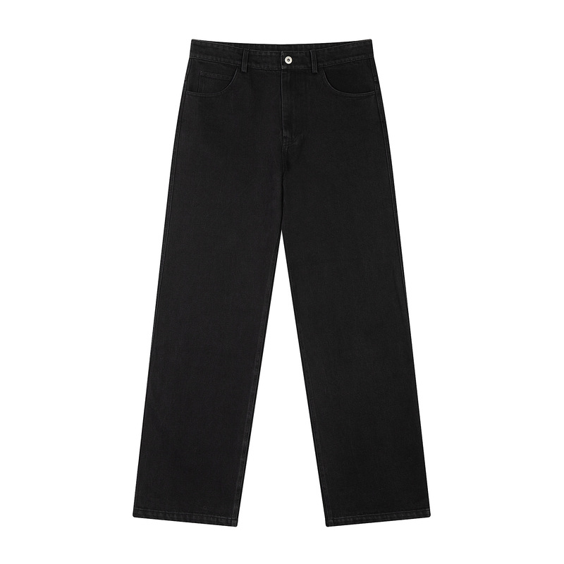 Lostmyself Autumn and Winter Casual Versatile Everyday Commuting Straight-Leg Vintage Retro Black Washed Jeans