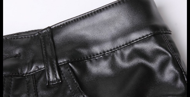 Mùa đông Hàn Quốc Giới trẻ Nam Quần da nam Quần đùi mỏng Quần hộp đêm Zipper Tide Quần nam Xe máy Ấm quần áo thời trang