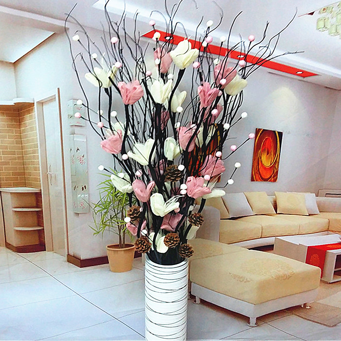 Leaf vein dried flowers living room floor fake flowers simulation dried branches flower arrangements dried flowers large peony home new house decoration