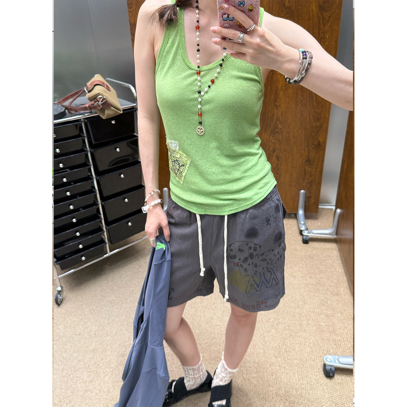 Open Yy Designer Brand 26Ss New Spring/Summer Collection Yy Patchwork Sleeveless Casual Shirt Vest Without Seasonal Restrictions