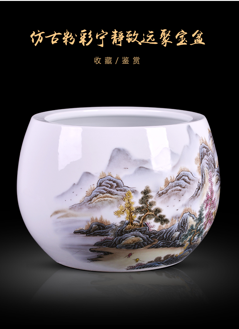 Jingdezhen ceramic powder enamel cornucopia decorations creative home sitting room feng shui plutus desktop office furnishing articles