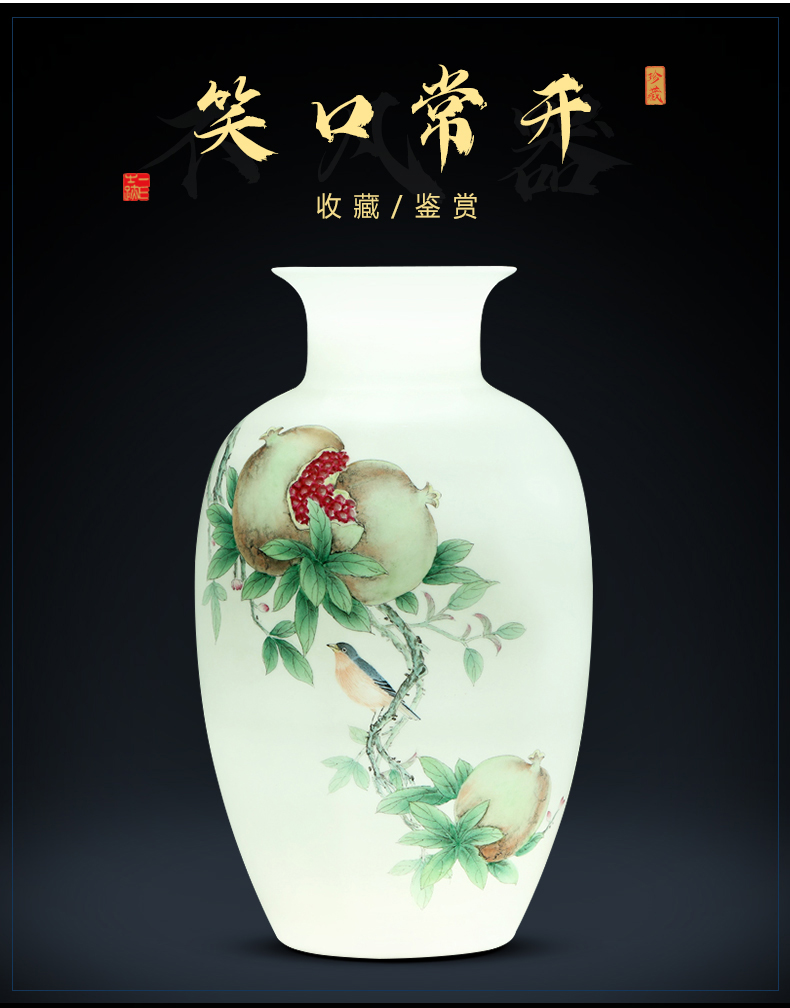 Jingdezhen ceramic vases, flower arranging large hand - made famille rose porcelain of new Chinese style household adornment TV ark, furnishing articles