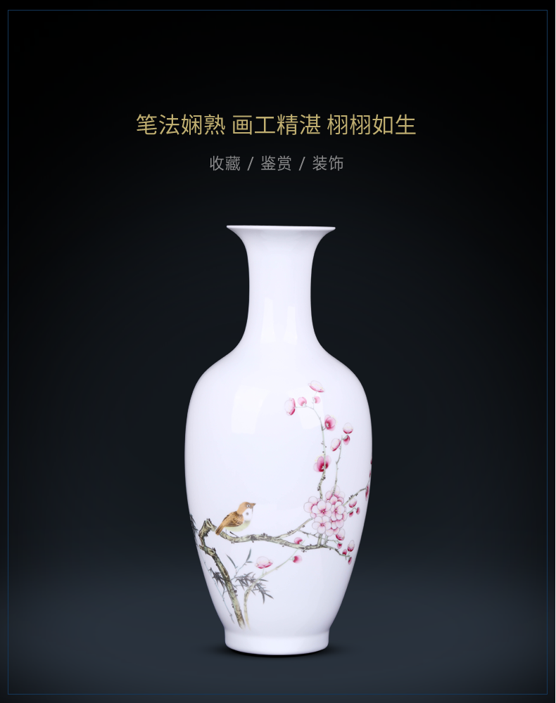 Jingdezhen hand - made ceramic vases, flower arranging furnishing articles of Chinese style vogue to live in rich ancient frame sitting room handicraft ornament