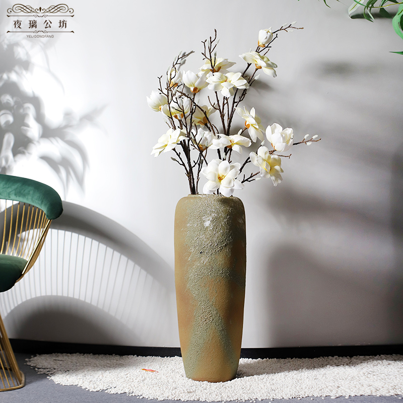 Jingdezhen be born long dry flower vase planting large restoring ancient ways is the sitting room TV ark, high furnishing articles nostalgic ceramics web celebrity