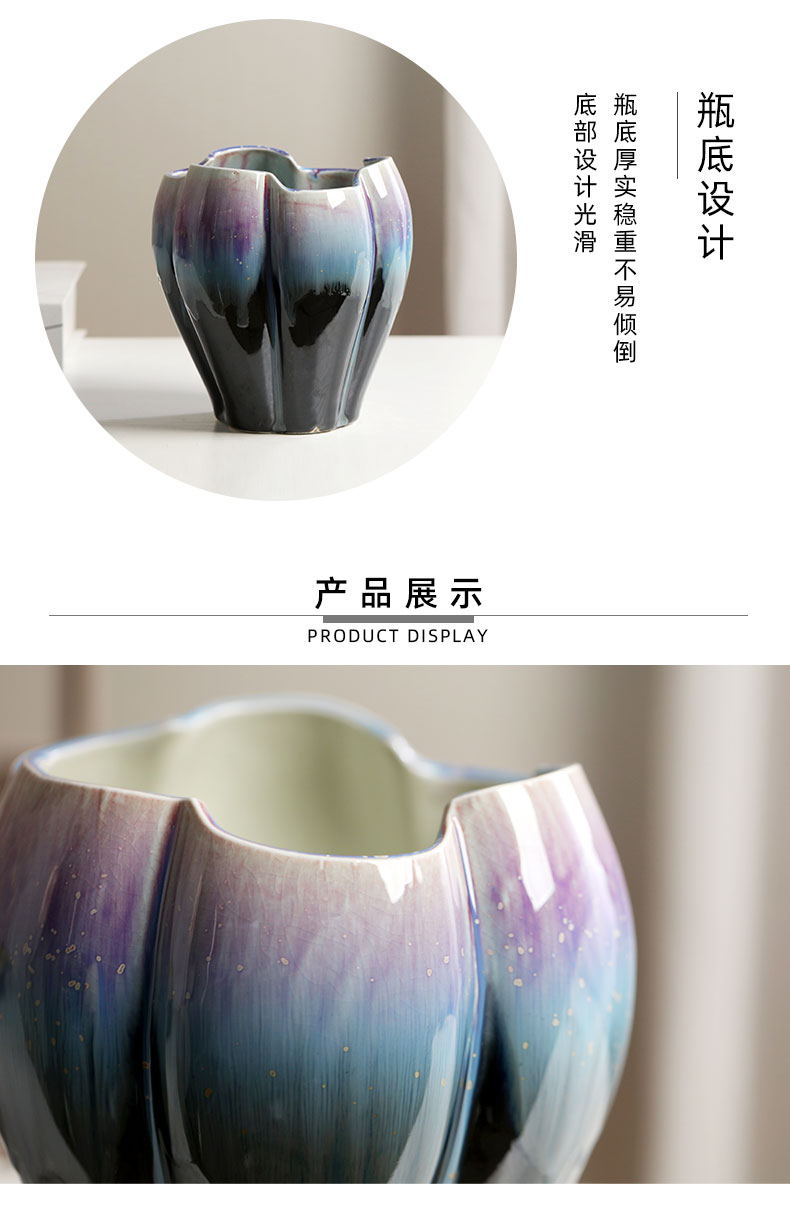 Creative glaze ceramic cup combination potted petals desktop small fleshy restoring ancient ways all over the sky star flower implement furnishing articles