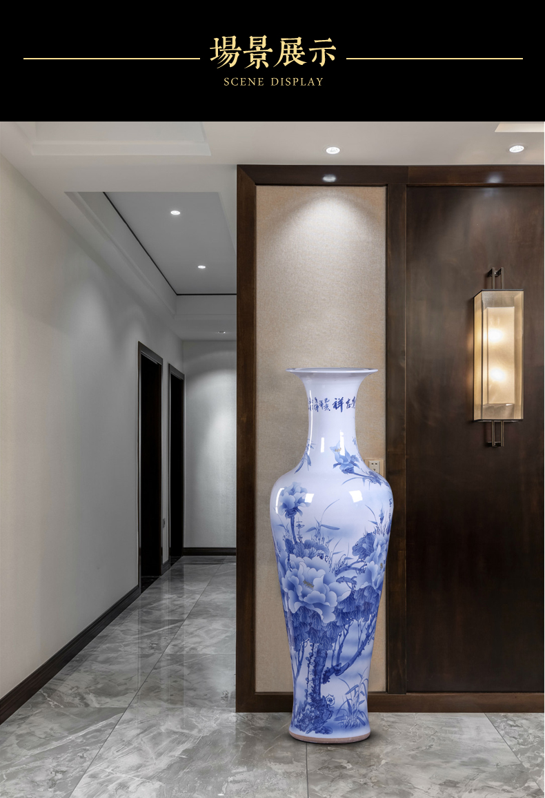 Landing by patterns of jingdezhen ceramics is increasing in the vase Chinese I sitting room place hotel housewarming gift