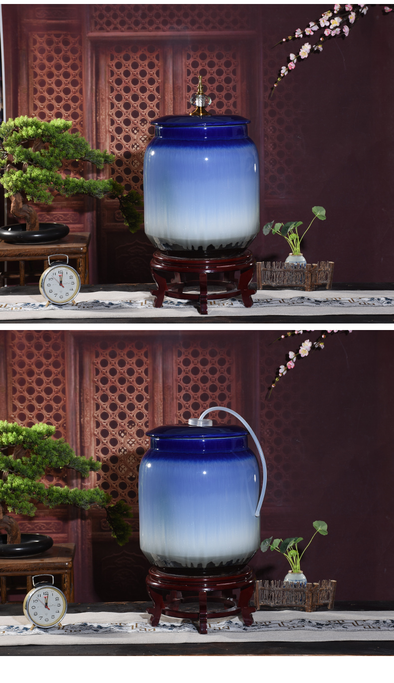 Jingdezhen ceramic barrel of oil tank storage ricer box home a housewarming gift sealed with cover 50 kg moisture worm