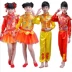 Trang phục trẻ em Yangge, trống lễ hội, khiêu vũ, nam nữ quốc gia, tạp dề trẻ em, quần đèn lồng, trống, quần áo biểu diễn
