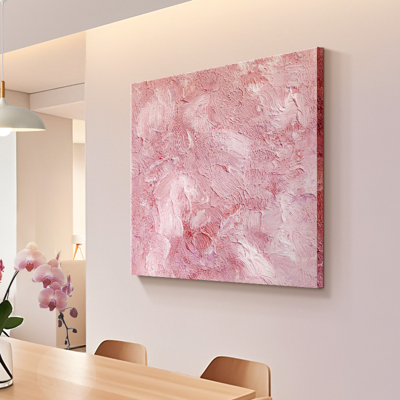 Large White Wall Pink Restaurant Decorative Painting Cream Style Living Room Hanging Painting Minimalist Art Bedroom Bedside Background Wall Painting