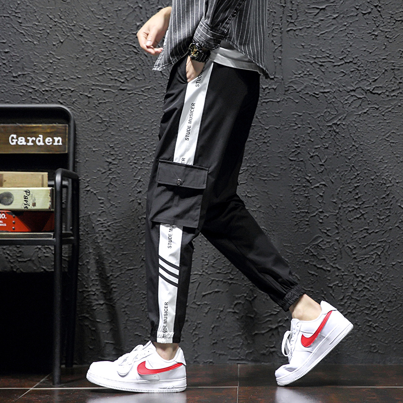 Tooling pants male and Korean version Trend casual teenagers loose bunches sports spring 2019 new Harun trousers