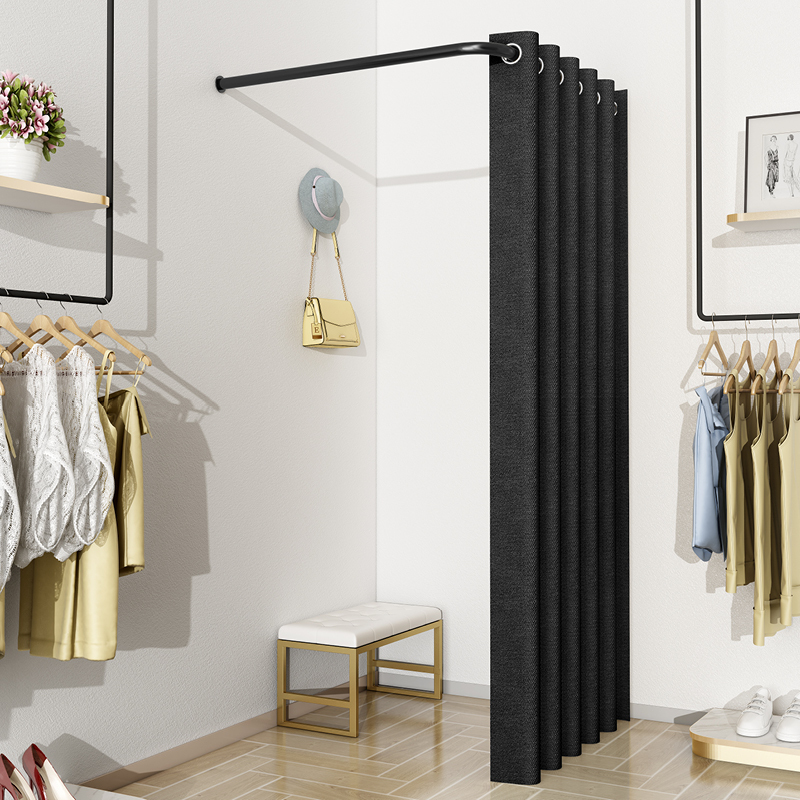 L-Shaped Simple Fitting Room Curtain, Partition Curtain, Dressing Room Track, Clothing Store, Mall, Iron Fitting Rod Rack L-Shaped Simple Fitting Room Curtain, Partition Curtain, Dressing Room Track, Clothing Store, Mall, Iron Fitting Rod Rack