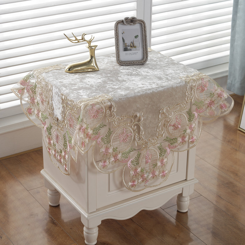 European lace bed cabinet cover cloth cover cover multi-purpose refrigerator cover towel Bedroom simple modern fabric dust cover