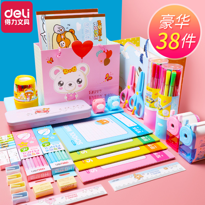 gift girl teen Red Riding Hood stationery set blue notebook blue pink