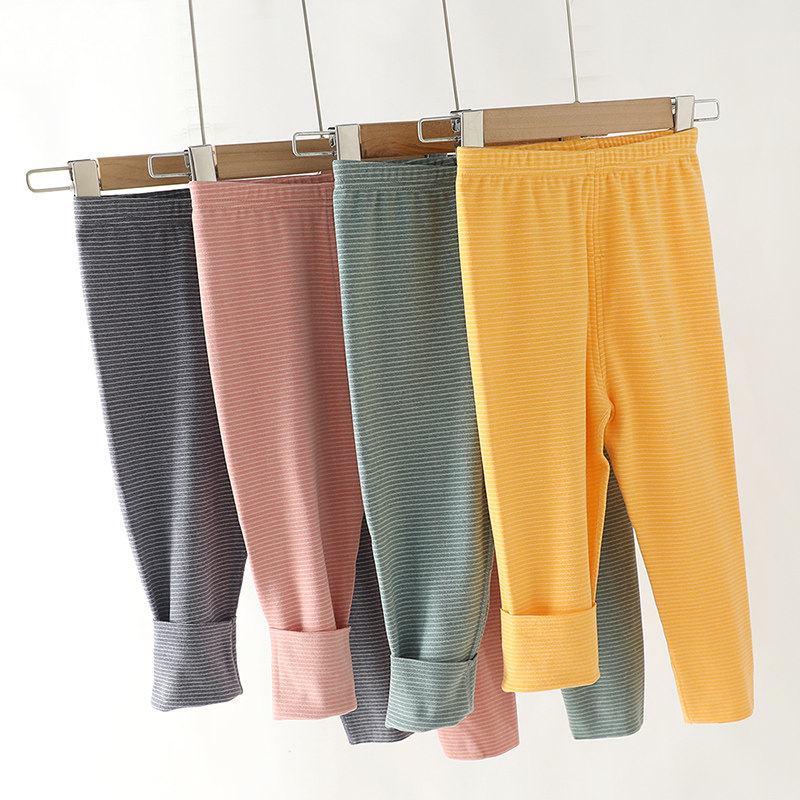 Autumn and winter grinding of a single layer of warm pants male and female child thick sanitary pants baby hit bottom with hearty cut pants