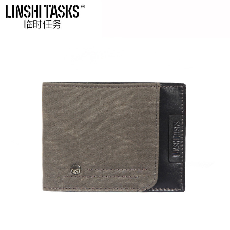 Men's Wallet Personalized Wallet Men's Short Canvas Retro Wallet Horizontal Multifunctional Leisure Wallet Original Design