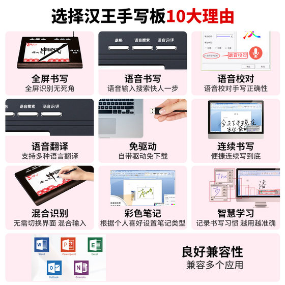 Hanwang drive-free handwriting tablet input board can be connected to desktop notebook handwriting keyboard Chinese style