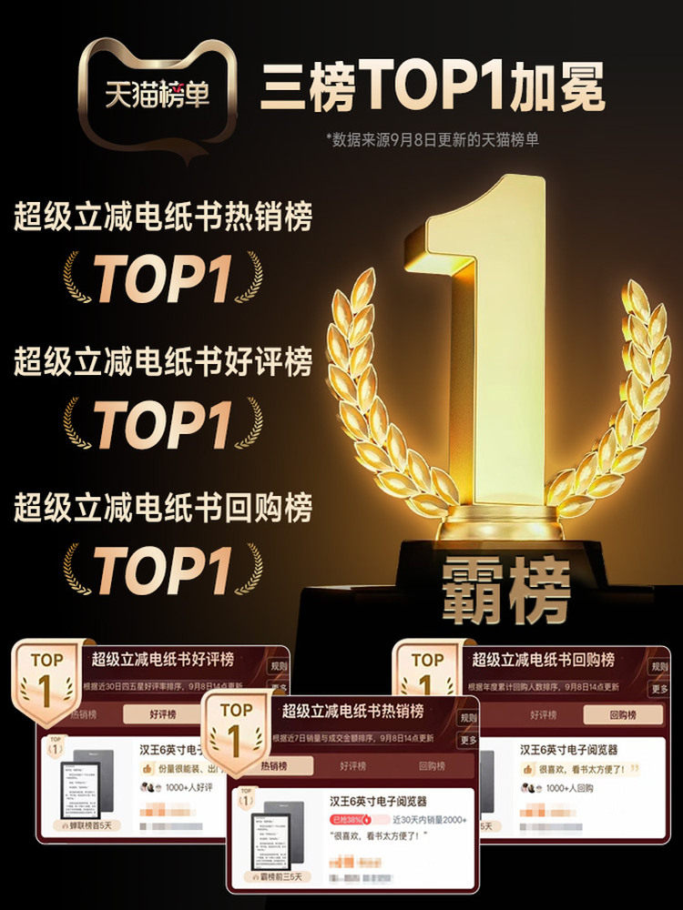 [Instant Discount Upon Joining] Hanwang Clear6 6inch E-Ink Screen Reader, E-Paper Eye-Protection Reader, E-Paper Book, Ink Screen Tablet, E-Book Novel