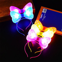 Plastic Seven colorful luminous butterfly knot head hoop creative childrens stall for a small toy concert holiday Christmas decorations