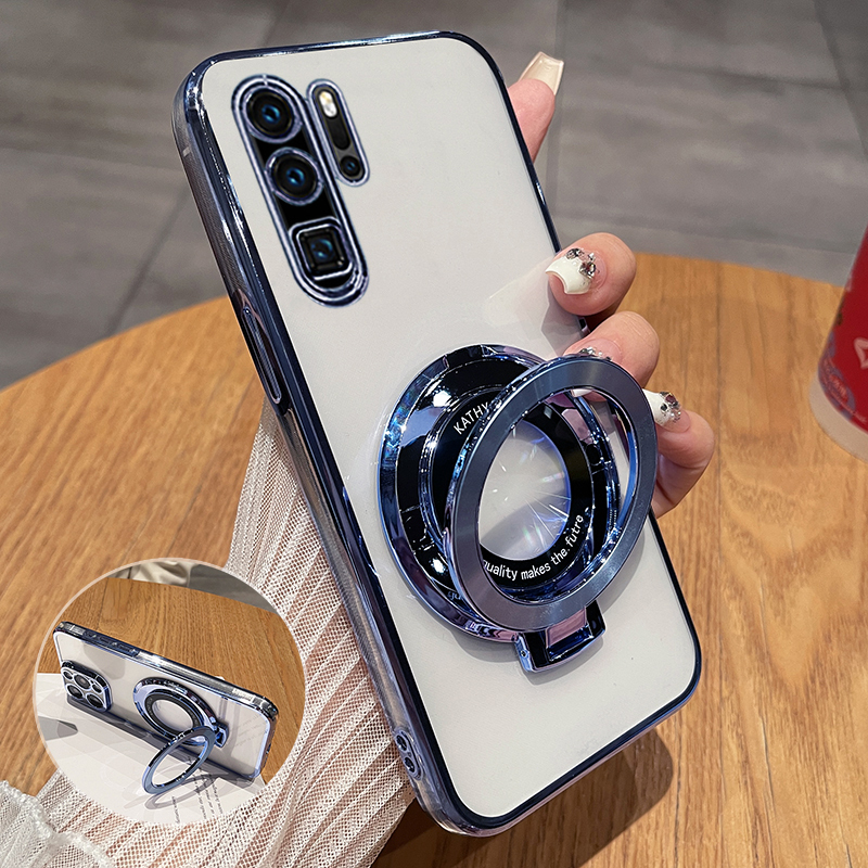 Suitable for Huawei P30 Phone Case P30 Pro Transparent Protective Silicone Cover Ele-Al00 Full Coverage Anti-Drop Vog Soft Case 10 Ultra-Thin Por Men and Women P3O High-End New Model Aloo with Stand El