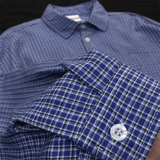 Japanese plaid shirt boys blue small plaid shirt blue white plaid tops loose jacket men and women fashion brand